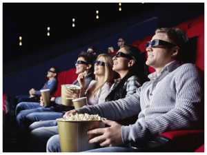 Movie stubs and popcorn
